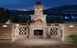 Brick Ovens With Concrete Block and Paver Stones