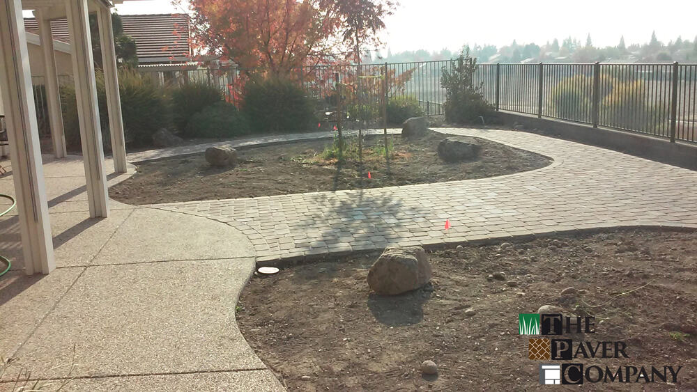 Elaborate Custom Paver Stone Walkway in Lincoln