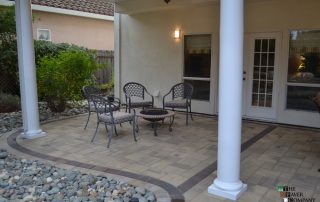 Custom Paver Stone Backyard Designed and Built in Carmichael