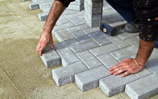 Contractors Installing Patio Pavers