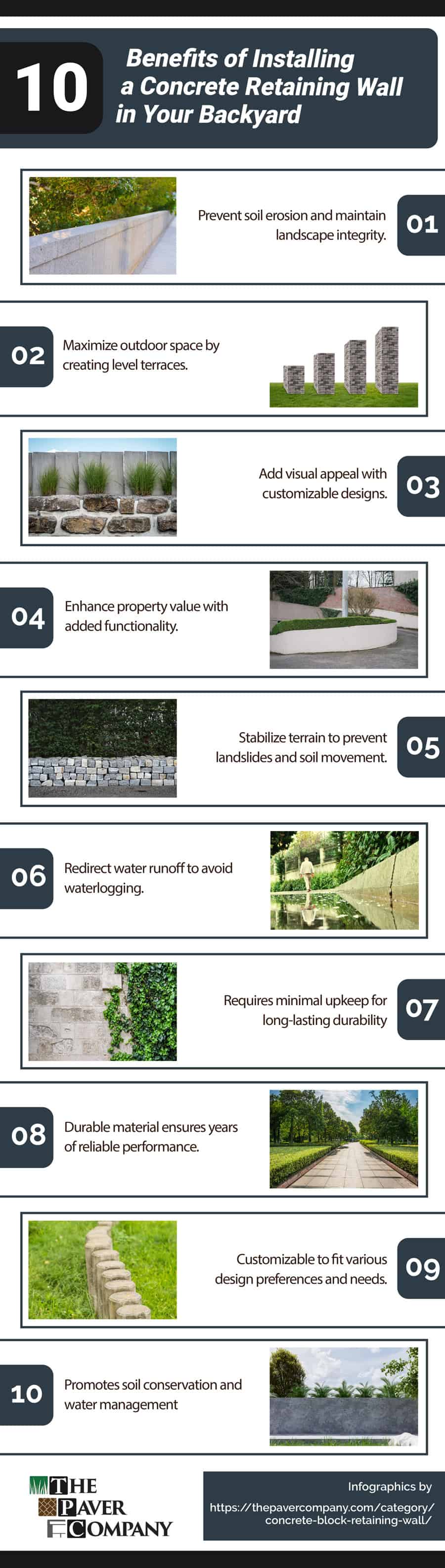 backyard concrete retaining wall